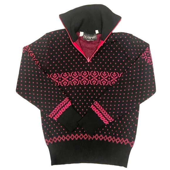 OLYMPIAN 80's Vintage Wool Ski Sweater Ladies Medium - Picture 3 of 8